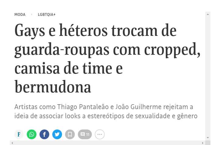 Gays e héteros trocam de guarda-roupas com cropped, camisa de time e bermudona